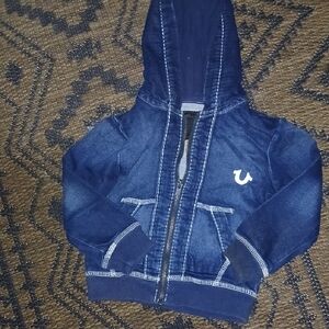 True Religion Dark Blue Jean Jacket with Hood